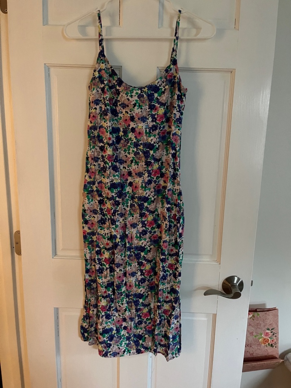 miami Floral Scoop Neck Dress in Blue, Green and Pink